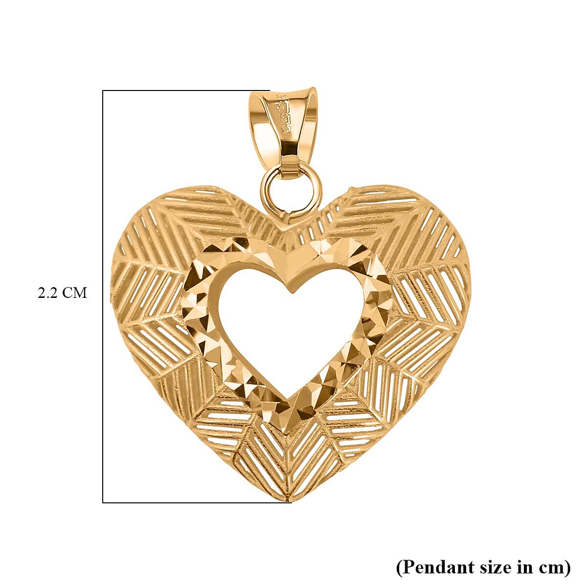 9K Yellow Gold Intrecci Heart Pendant