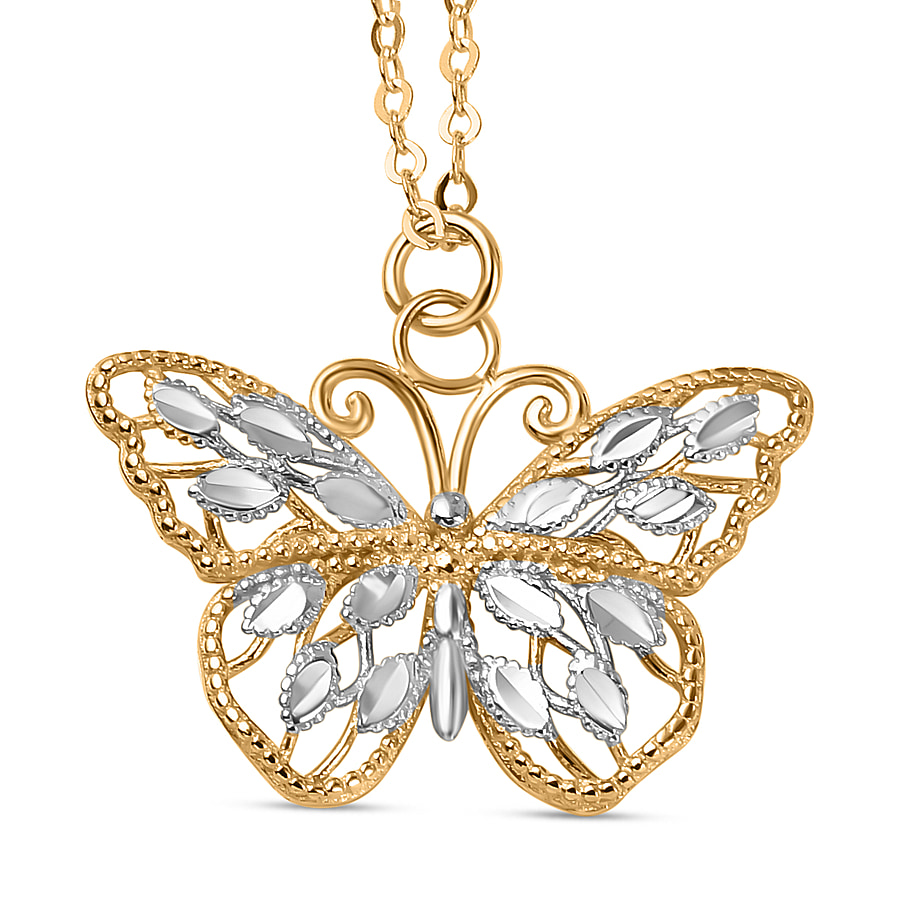 Maestro Collection - 9K Yellow Gold Butterfly Necklace (Size - 20)