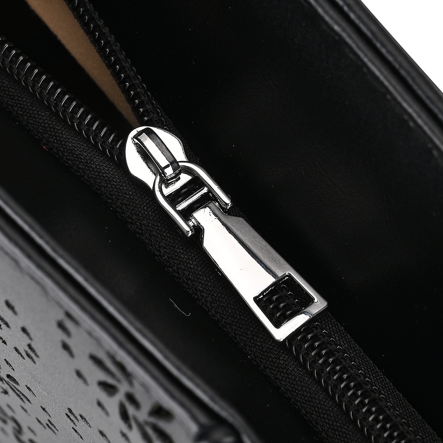 PU Floral Tote Bag (Size 31x13x32 cm) - Black & Black