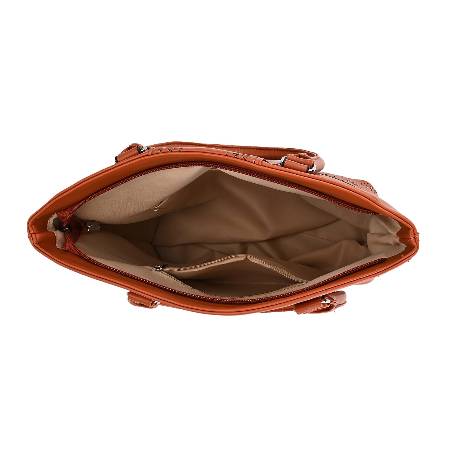 PU Floral Tote Bag (Size 31x13x32 cm) - Red & Black