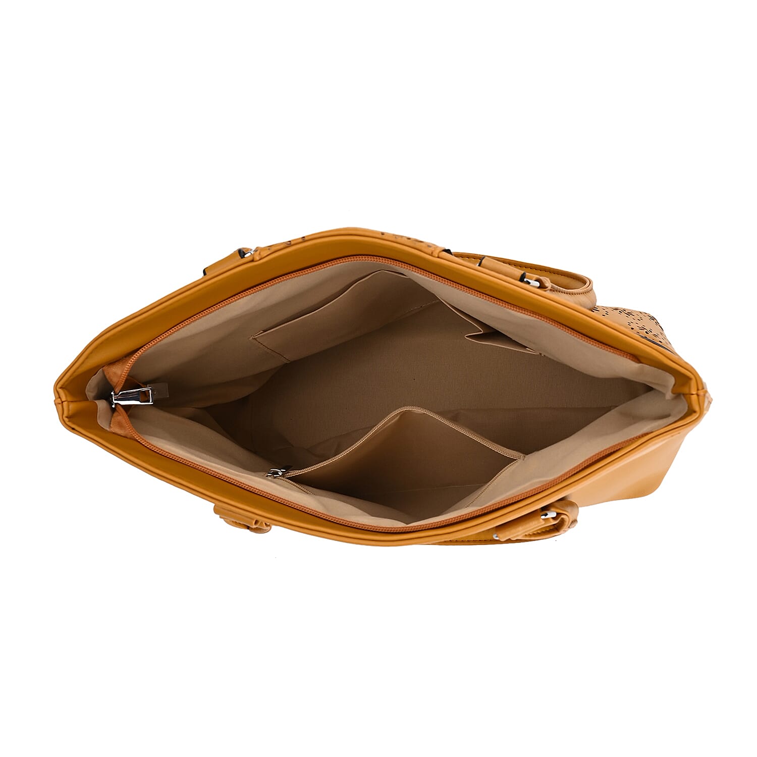 PU Floral Tote Bag (Size 31x13x32 cm) - Yellow & Black