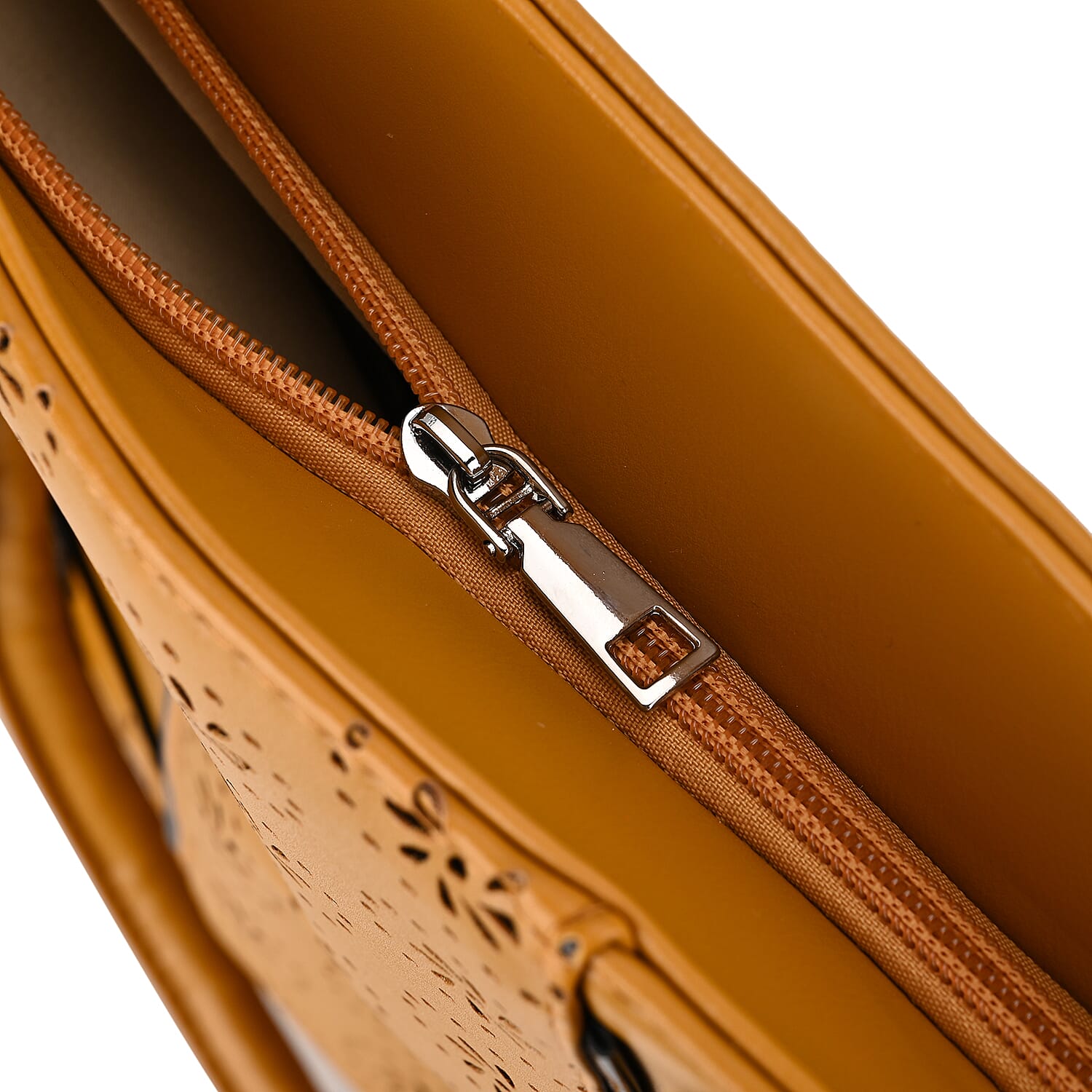 PU Floral Tote Bag (Size 31x13x32 cm) - Yellow & Black