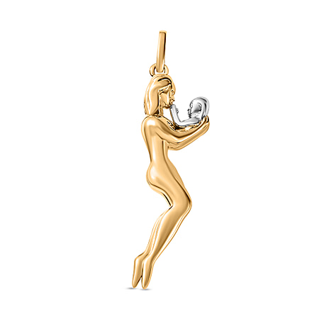 Mother & Child Pendant in Platinum and 18K Vermeil Yellow Gold Plated Sterling Silver