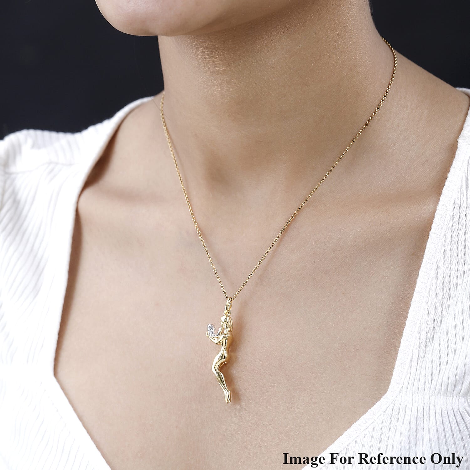 Two Tone Plated Sterling Silver Baby & Mother Pendant, Silver Wt 5.00 GM