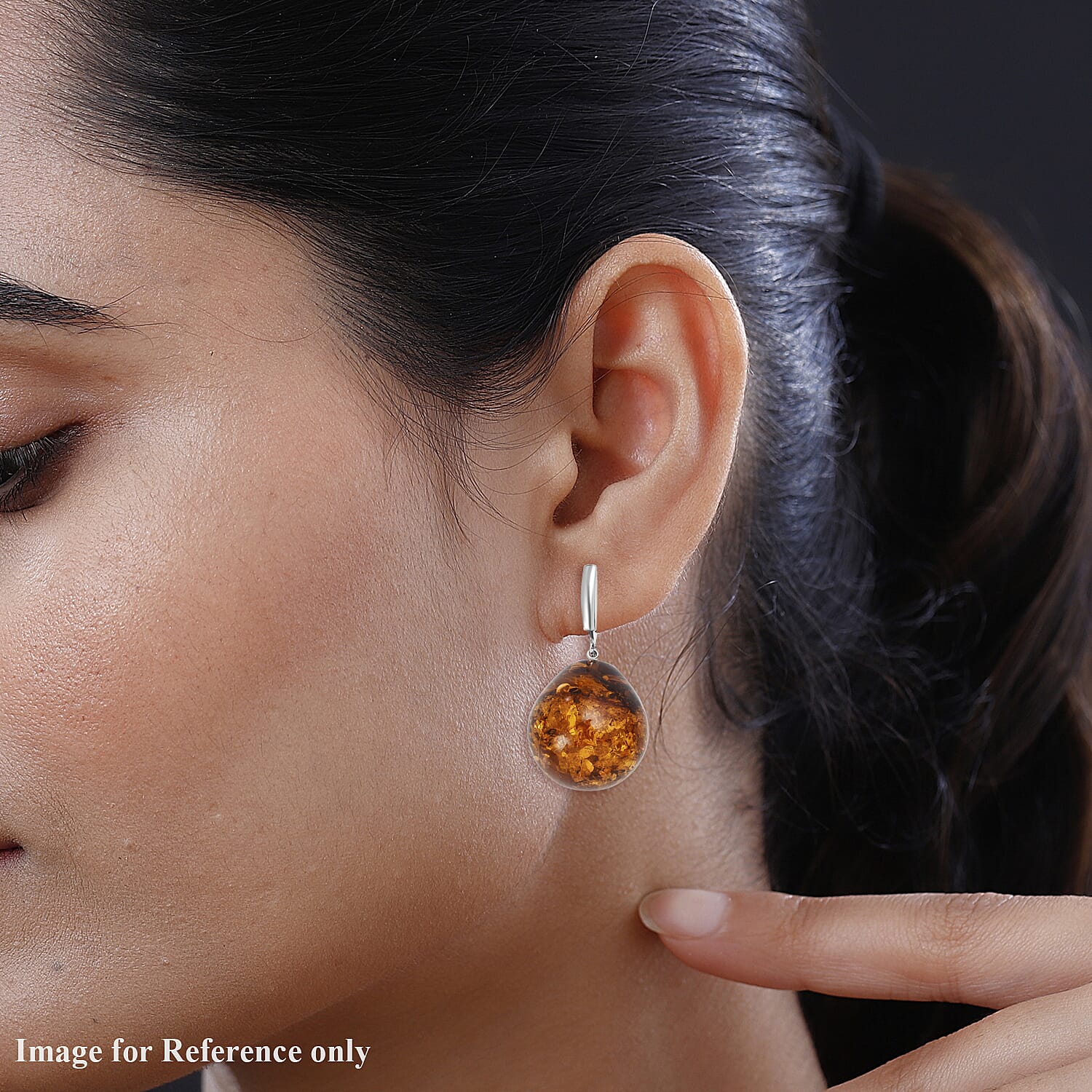 Tucson Special - Natural Baltic Amber Solitaire Drop Earrings in Sterling Silver