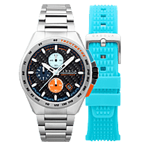 Cadola Peterson Japanese Quartz Chronograph Orange Blue Men's Watch CD-1029-66
