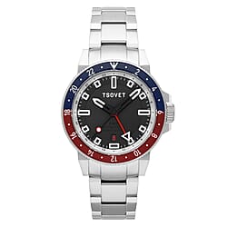 TSOVET Hybrid Automatic Kinematic 42mm Stainless Steel Case 20 ATM Water Resistant Watch With Stainless Steel Chain Bracelet