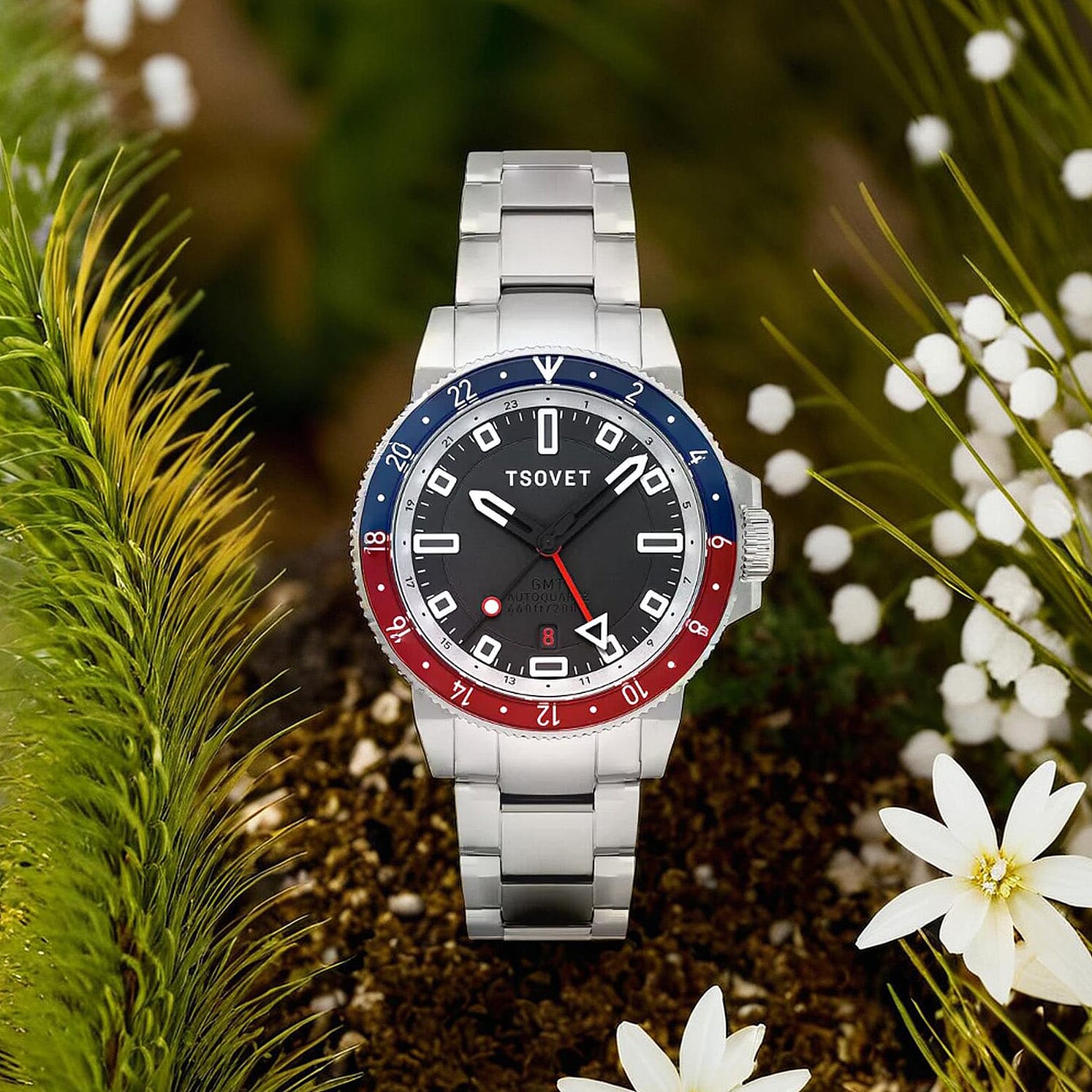 Japanese Mens Watch in Stainless Steel