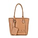 PU Leaf Tote Bag (Size 30x13x31 cm) - Light Brown & Black