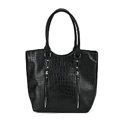 PU Crocodile Tote Bag (Size 31x13x32 cm) - Green & Black