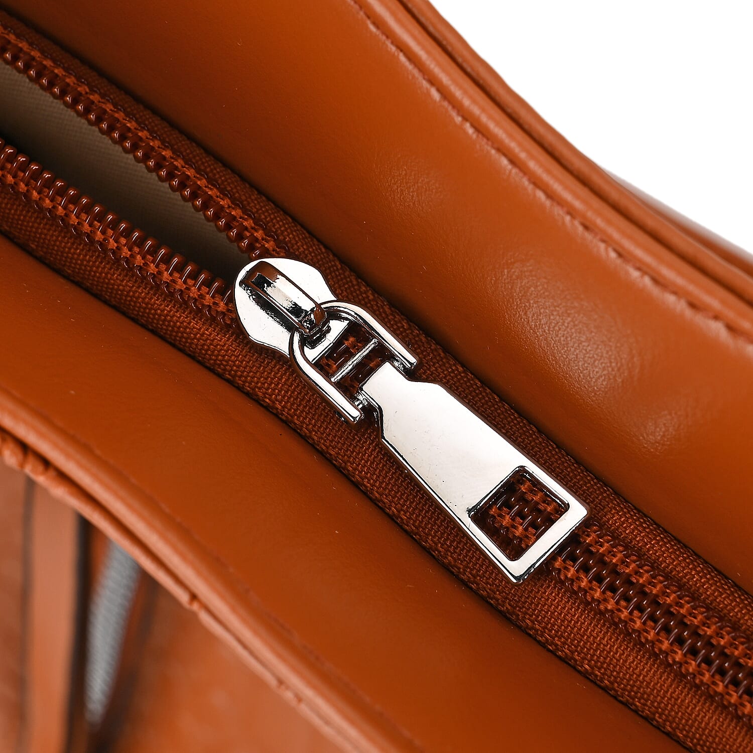 Leatherette Embossed Crocodile Pattern Tote Bag with Handle Drop - Brown