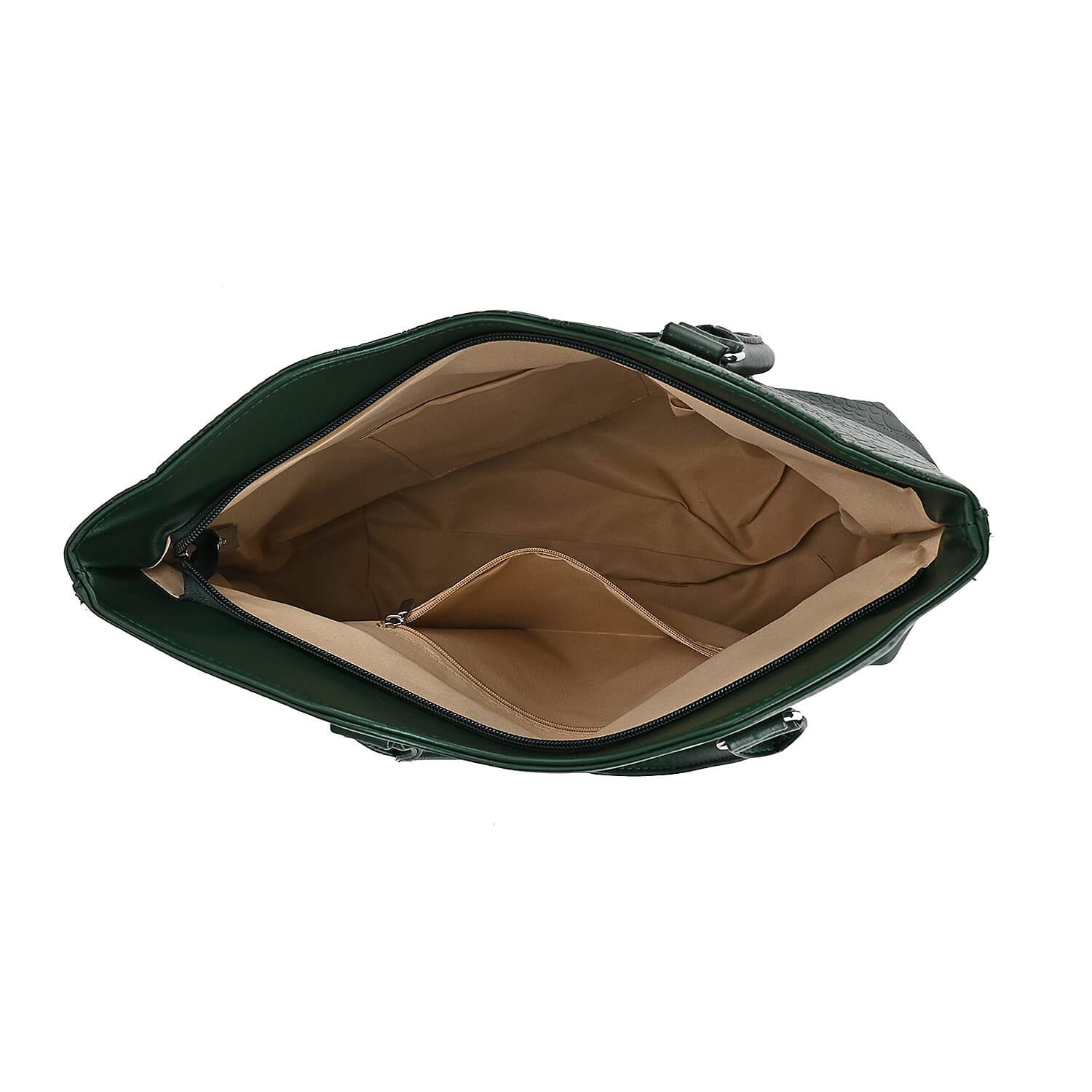 PU Crocodile Tote Bag (Size 31x13x32 cm) - Green & Black