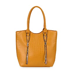 PU Crocodile Tote Bag (Size 31x13x32 cm) - Green & Black