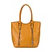 Leatherette Embossed Crocodile Pattern Tote Bag with Handle Drop - Brown
