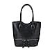 Leatherette Flower Pattern Tote Bag - Black