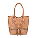 Leatherette Flower Pattern Tote Bag - Black
