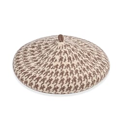 Wool Houndstooth Hat, Cap and Earmuff (Size 57x1 cm) - Black