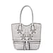 Leatherette Flower Pattern Tote Bag - Black