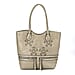 Leatherette Flower Pattern Tote Bag - Black