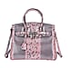 Designer Inspired - 100% Genuine Leather Snakeskin Pattern Crossbody Bag - Pink