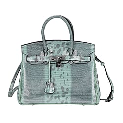 Designer Inspired - 100% Genuine Leather Snakeskin Pattern Crossbody Bag - Pink