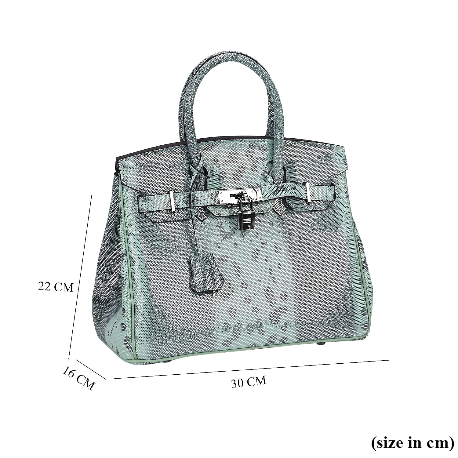 Designer Inspired - 100% Genuine Leather Snakeskin Pattern Crossbody Bag - Green