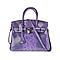 100% Genuine Leather Snakeskin Pattern Crossbody Bag - Purple
