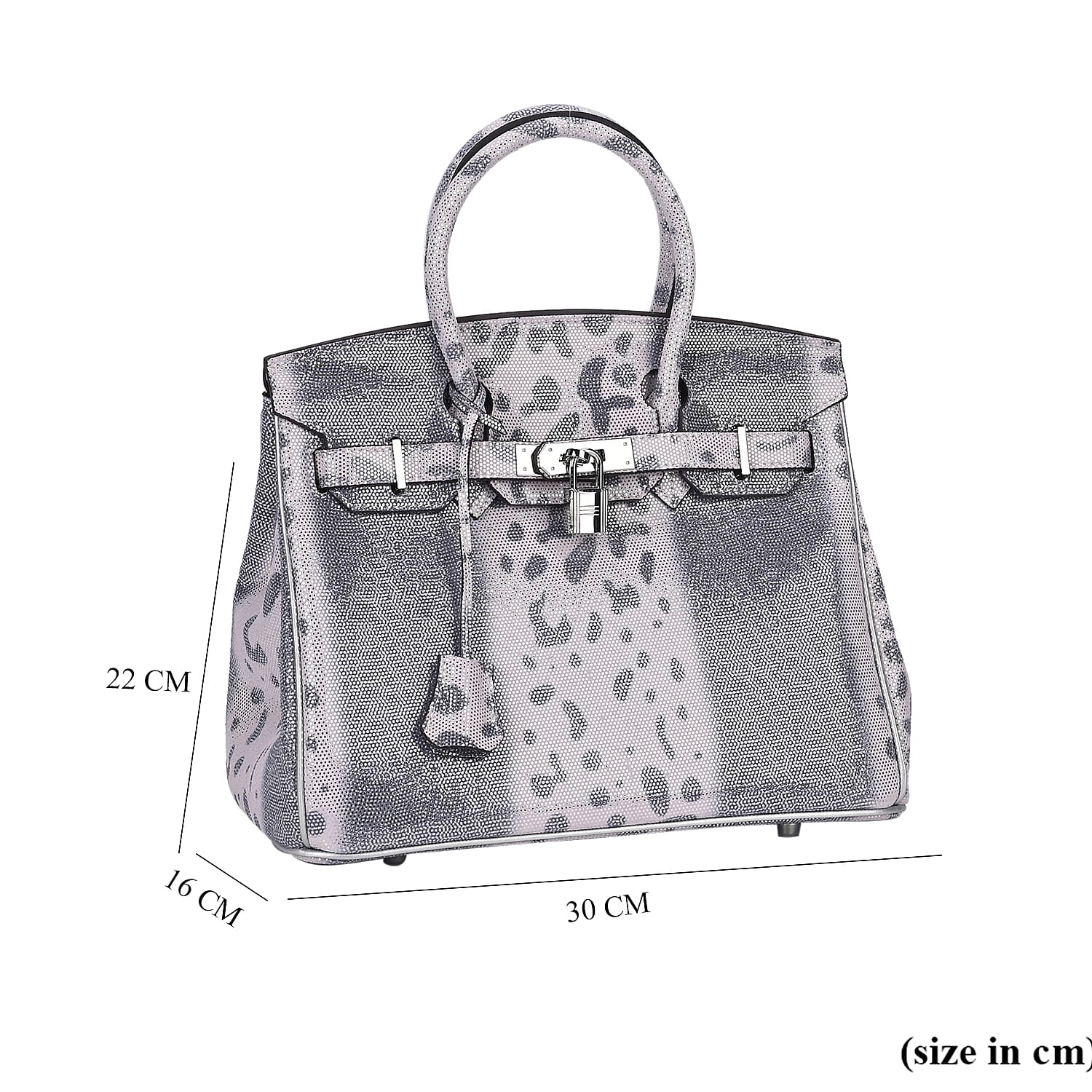 Designer Inspired - 100% Genuine Leather Snakeskin Pattern Crossbody Bag - White