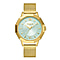 Gamages of London Lotus Diamond Swiss Quartz Movement Seychelles Blue Dial Water Resistant Ladies Watch with Mesh Bracelet in Gold Tone