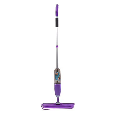 Vorfreude Floor Mop with Integrated Spray & Reusable Microfiber Pad (700ml) - Purple