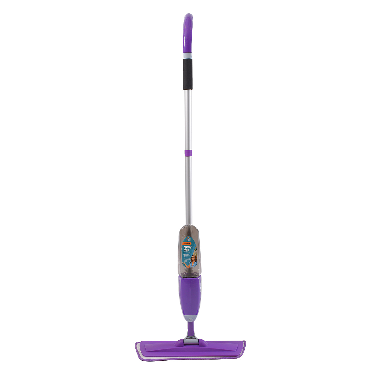Vorfreude Floor Mop with Integrated Spray and Reusable Microfiber Pad (700ml) - Purple