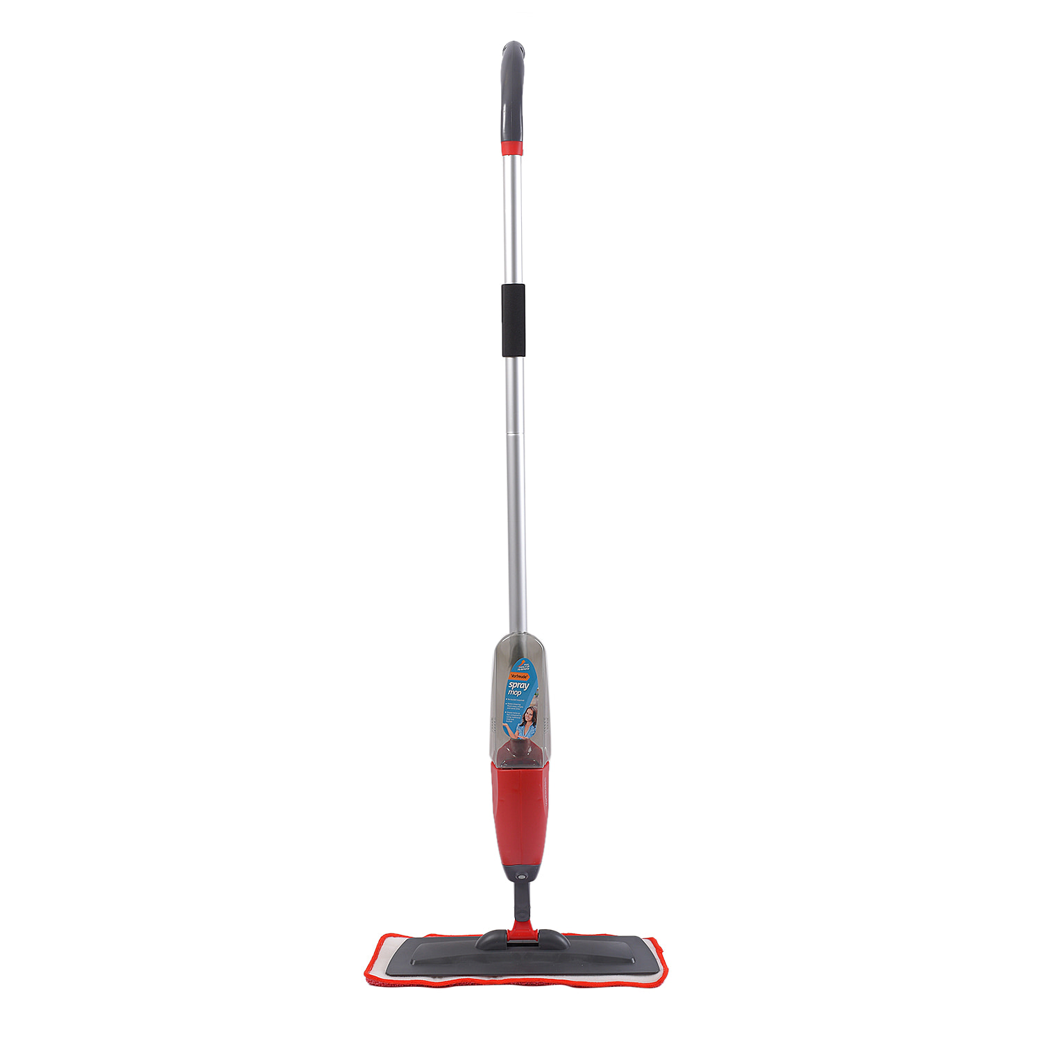 Vorfreude Floor Mop with Integrated Spray and Reusable Microfiber Pad (700ml) - Red