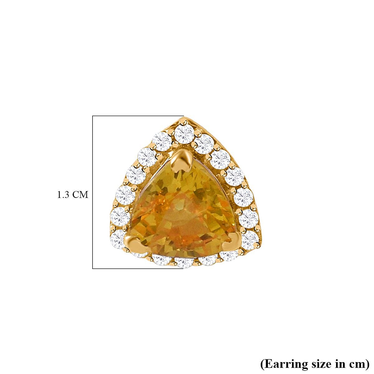 9K Yellow Gold AAA Chanthaburi Yellow Sapphire and Diamond Earrings 1.20 Ct.