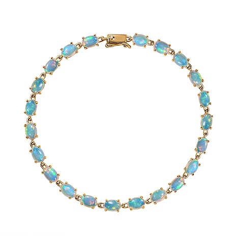 9K Yellow Gold  AA   Ethiopian Opal  Fancy Bracelet (Size - 7.5) 7.96 ct,  Gold Wt. 2.97 Gms  7.964  Ct.