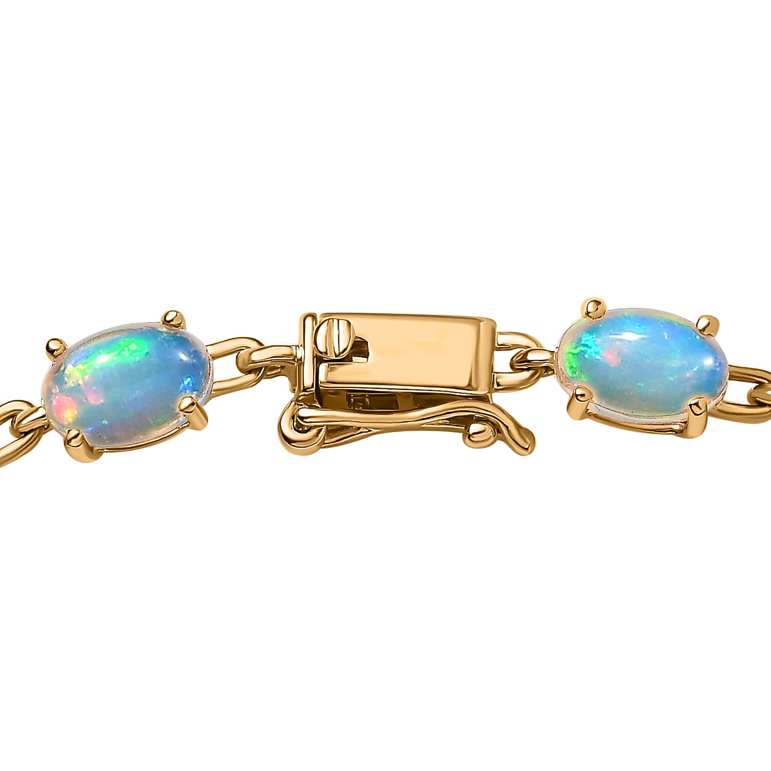 9K Yellow Gold Ethiopian Welo Opal Bracelet (Size - 7.5) 8.00 Ct.
