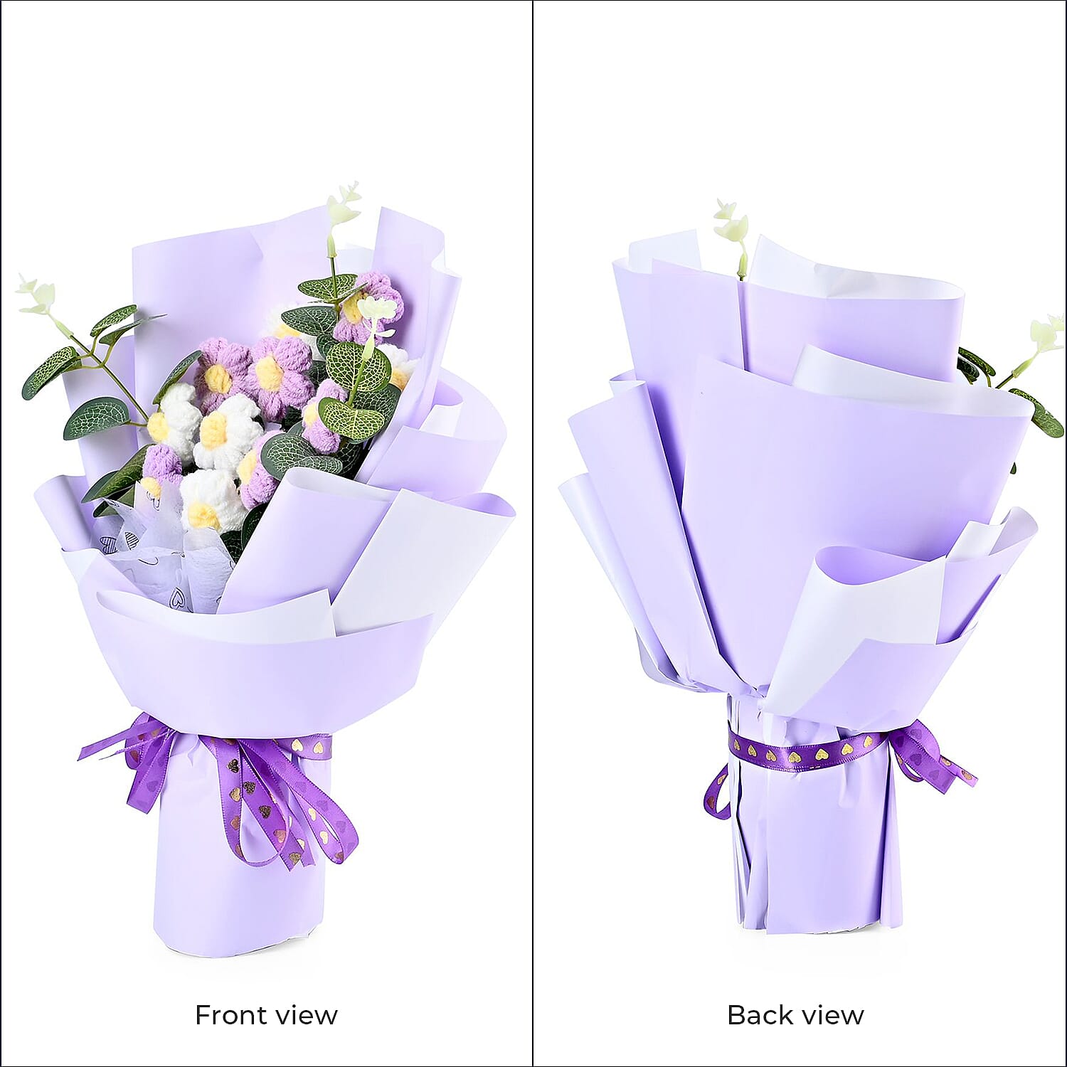 100% Cotton Handmade Crochet Flower Bouquet - Lavender