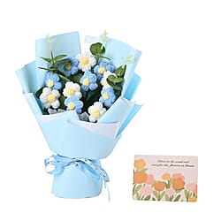 Artificial Crochet Flower Bouquet - Blue