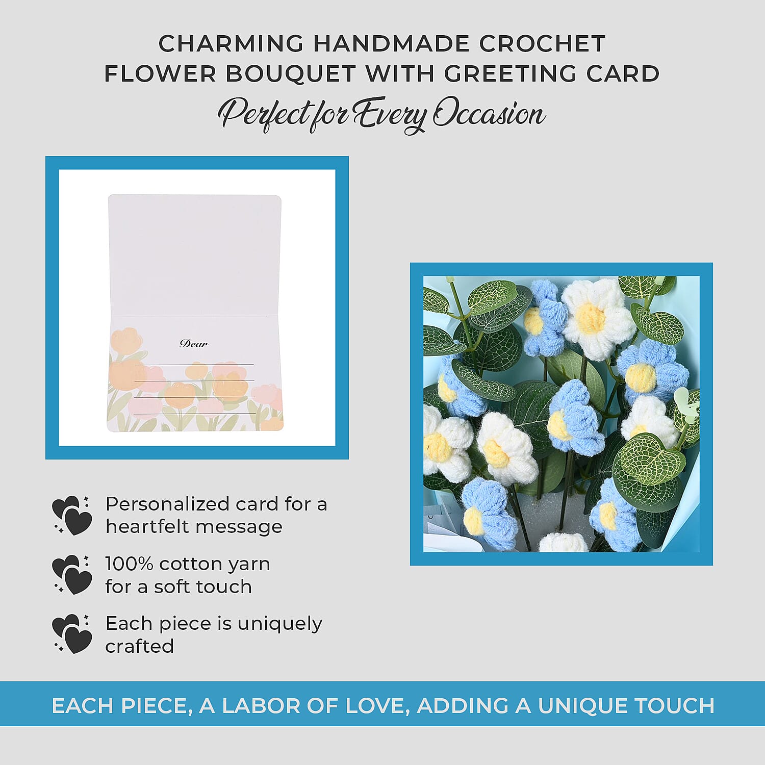 Artificial Flower (Size 31x18x12 cm) - Blue & Lavender