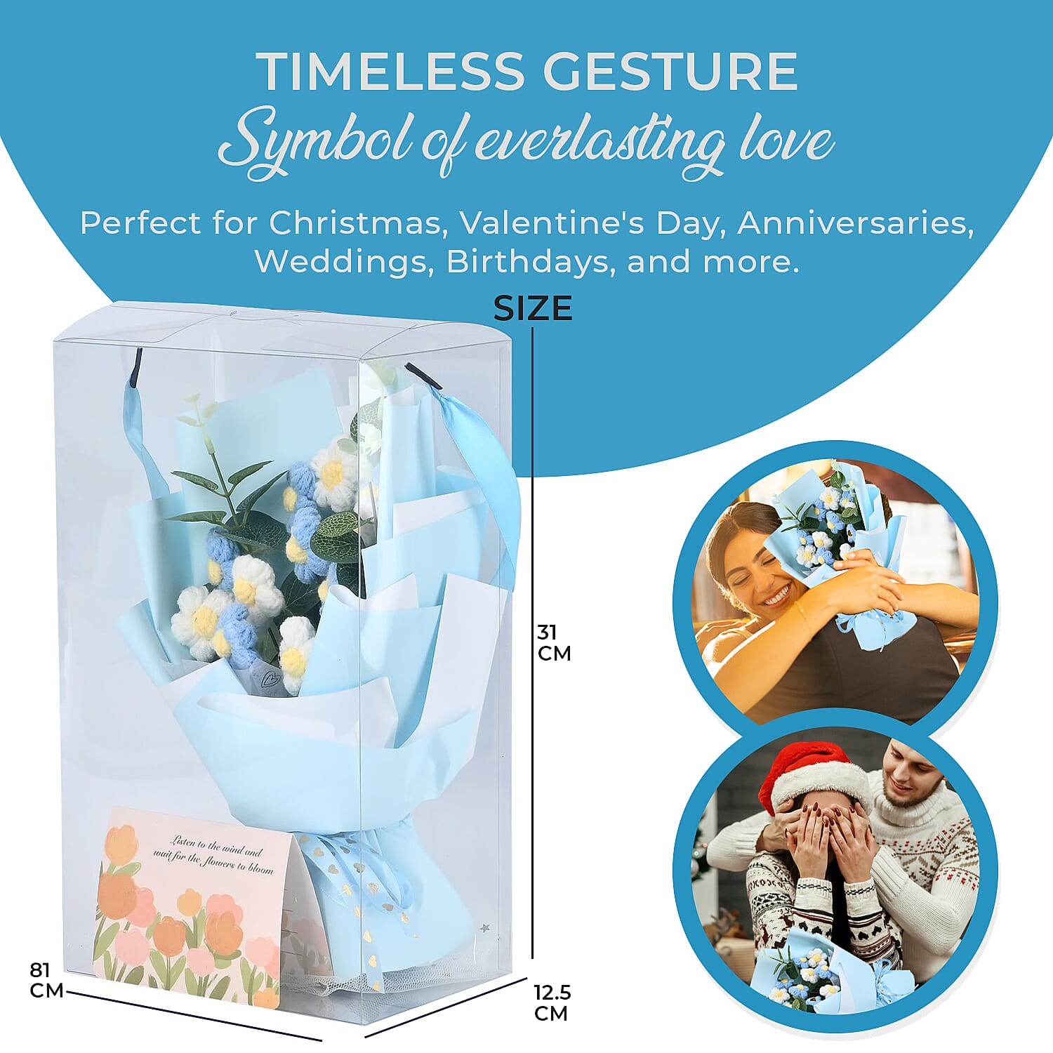 Artificial Flower (Size 31x18x12 cm) - Blue & Lavender