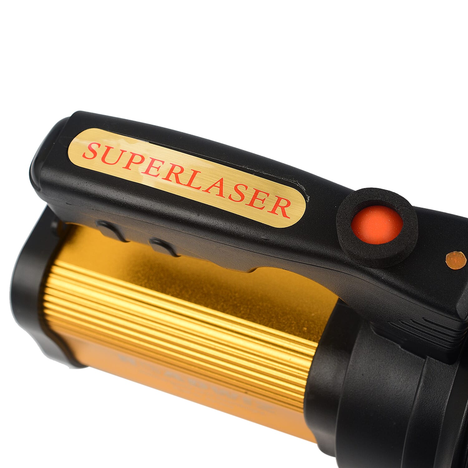 Super Bright High Lumens Heavy Duty LED Rechargeable Handheld Flashlight Torch (USB Output Provided to Charge Phone) - Gold - Black