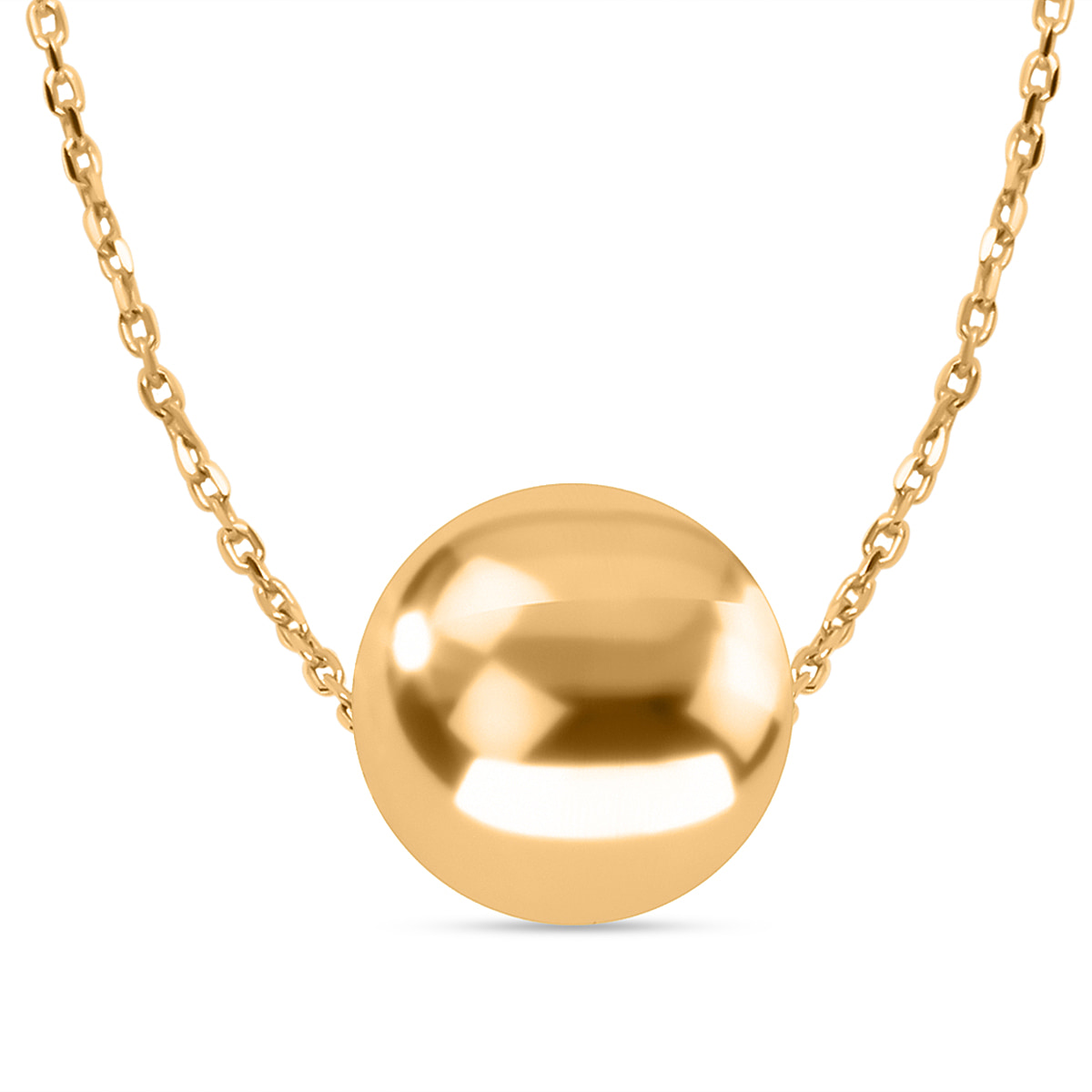 Maestro Collection - 9K Yellow Gold Mirror Bead Necklace (Size - 20)
