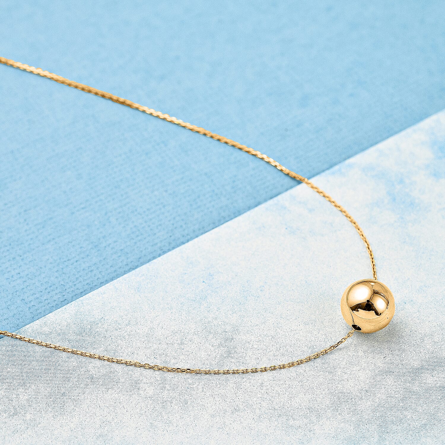 Maestro Collection - 9K Yellow Gold Mirror Bead Necklace (Size - 20)