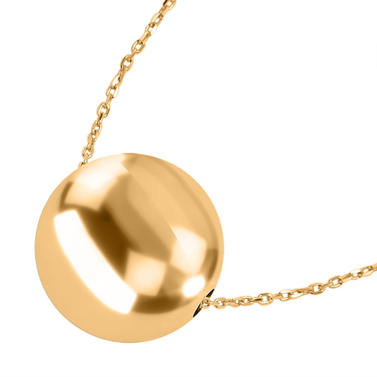 Maestro Collection - 9K Yellow Gold Mirror Bead Necklace (Size - 20)