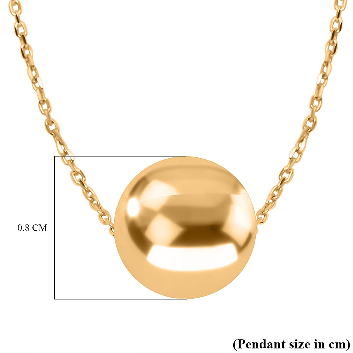 Maestro Collection - 9K Yellow Gold Mirror Bead Necklace (Size - 20)