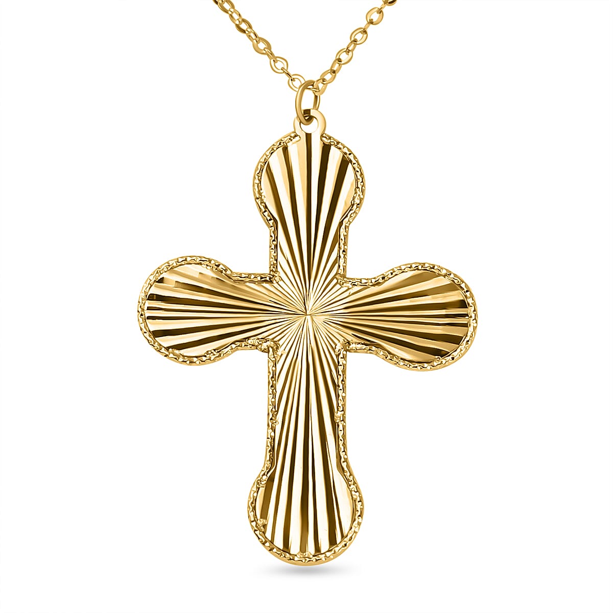 Maestro Collection - 9K Yellow Gold Diamond Cut Cross Necklace (Size - 20)  Gold Wt. 2.00 Gms