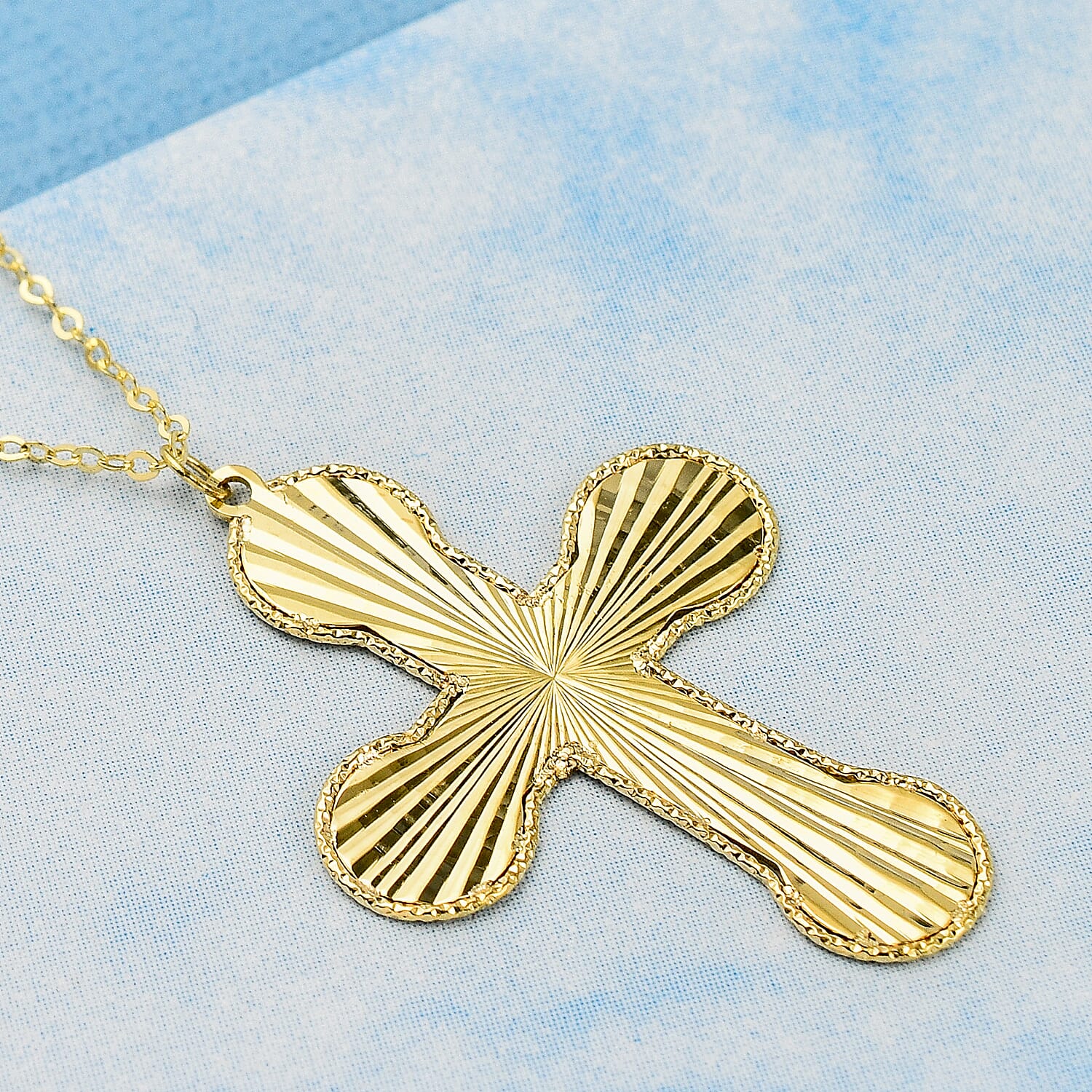 Maestro Collection - 9K Yellow Gold Diamond Cut Cross Necklace (Size - 20)  Gold Wt. 2.00 Gms