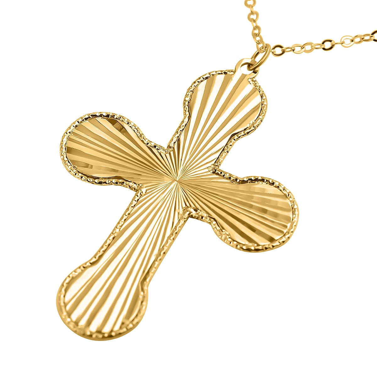 Maestro Collection - 9K Yellow Gold Diamond Cut Cross Necklace (Size - 20)  Gold Wt. 2.00 Gms