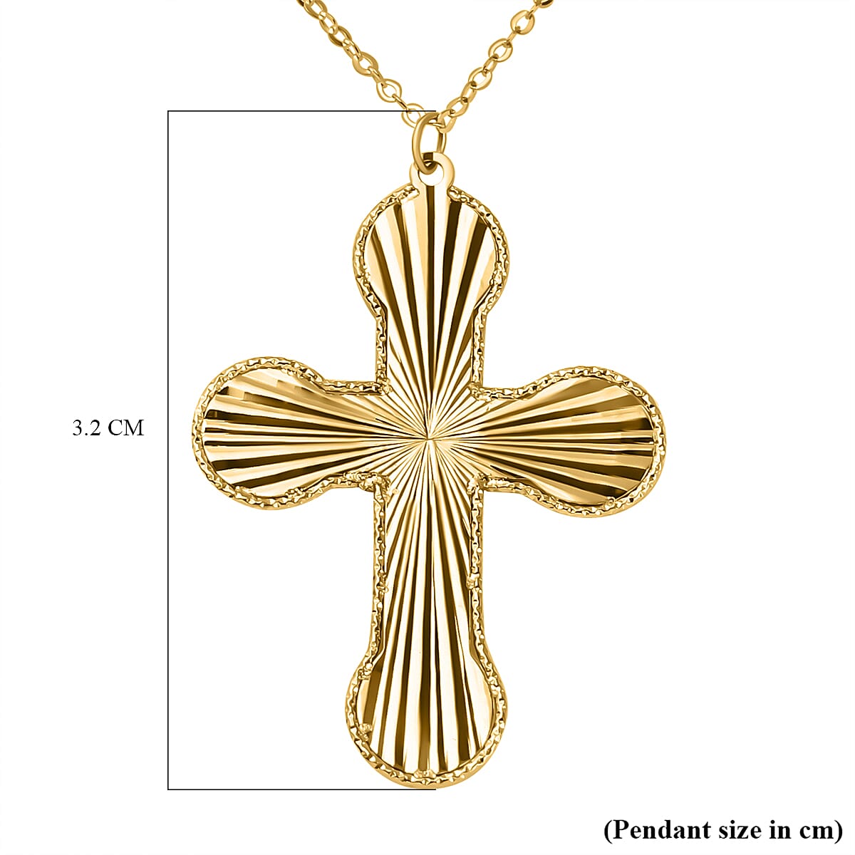 Maestro Collection - 9K Yellow Gold Diamond Cut Cross Necklace (Size - 20)  Gold Wt. 2.00 Gms