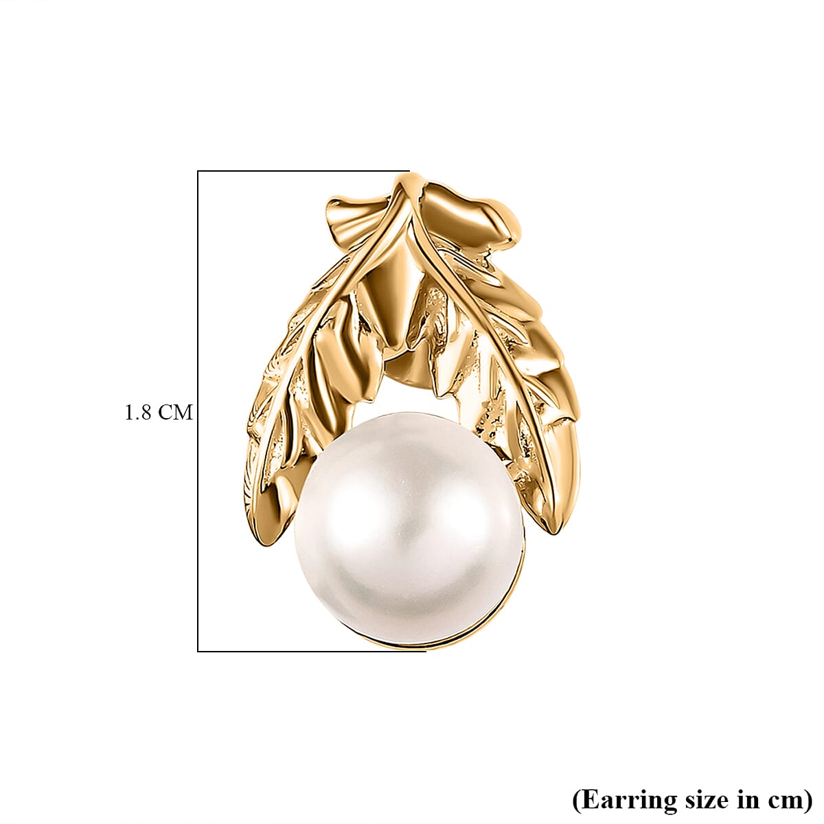 GP Italian Garden Collection - White Fresh Water Pearl Earrings in 18K Yellow Gold Vermeil Plated Sterling Silver 15.84 Ct.