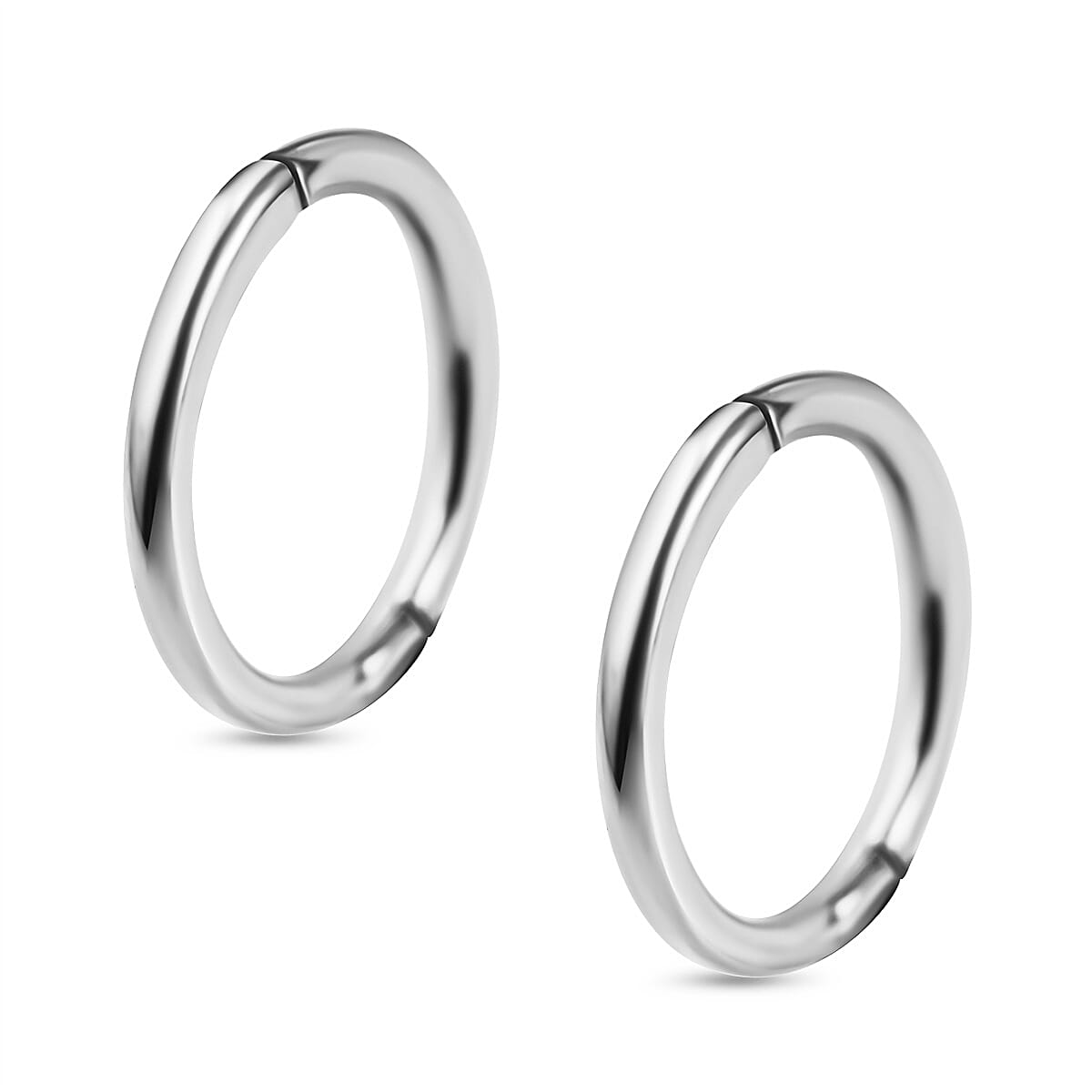 9K White Gold Huggie Earrings